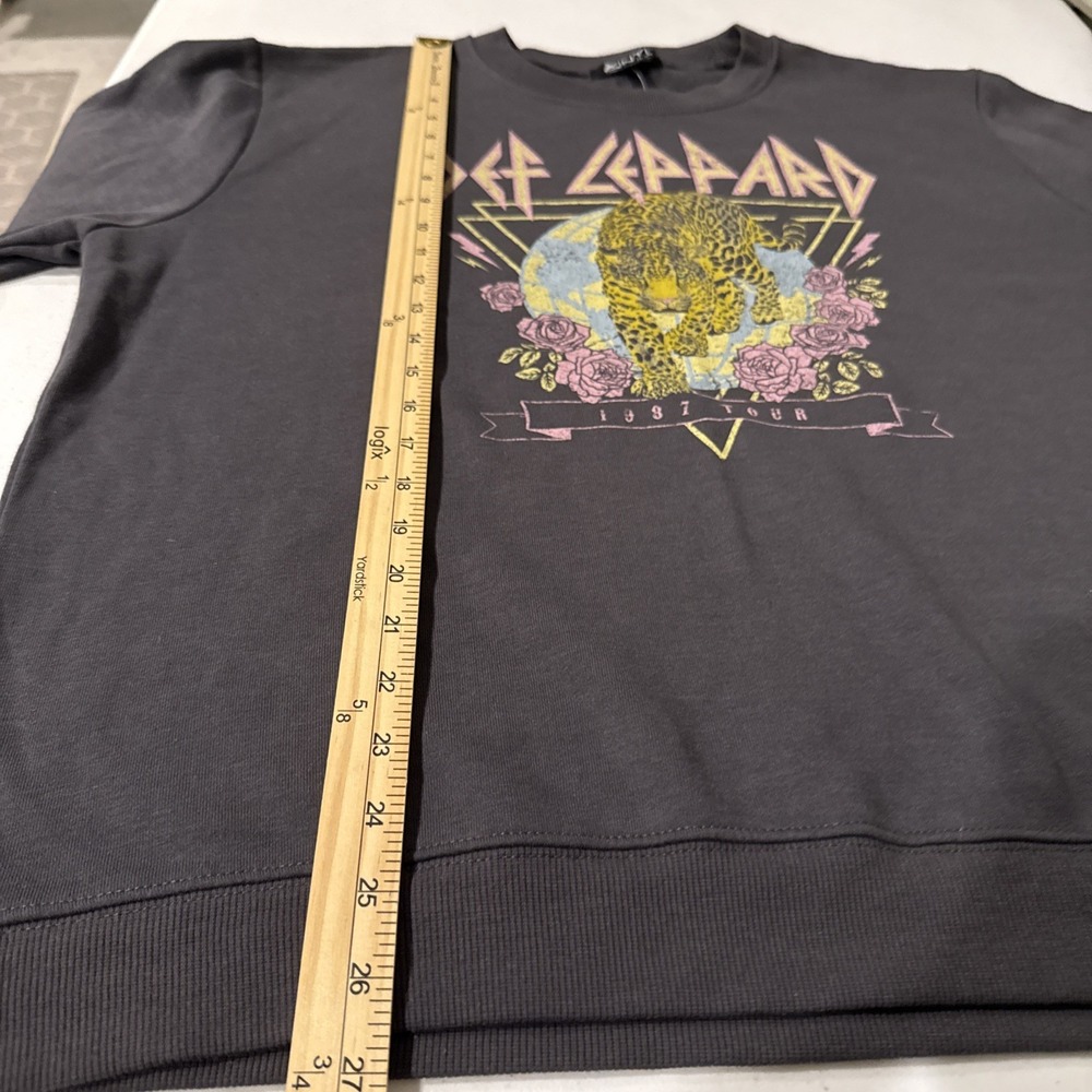 Vinyl Icon Def Leppard 1987 Tour‎ Graphic Sweatshirt Charcoal Gray XL Rock Band - Picture 5 of 8